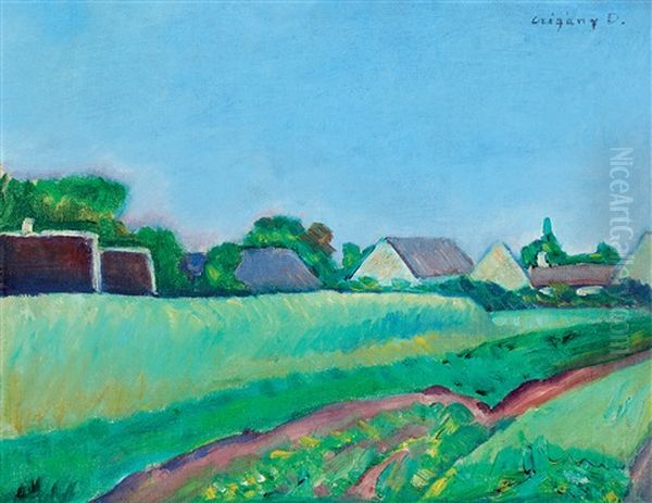 Village End Oil Painting by Dezsoe Czigany