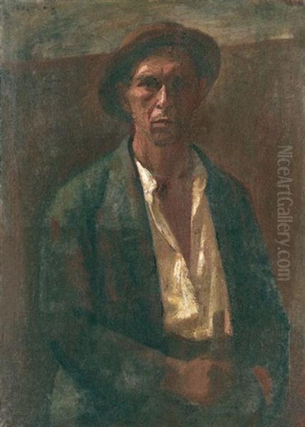 Self-portrait Oil Painting by Dezsoe Czigany