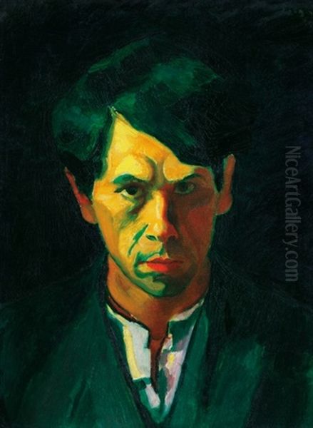 Self-portrait Oil Painting by Dezsoe Czigany