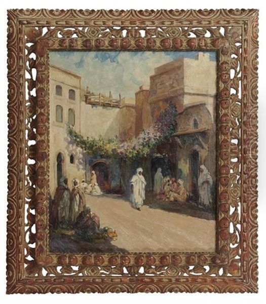 Scene Animee A Alger Oil Painting by R. Czikan