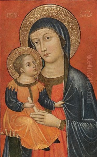 Madonna Mit Kind Oil Painting by Giovanni Salamone di Ser Albertino da Bologna