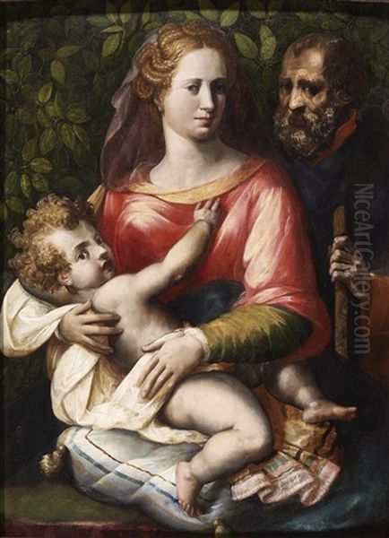 Madonna And Child Oil Painting by Girolamo Siciolante Da Sermoneta