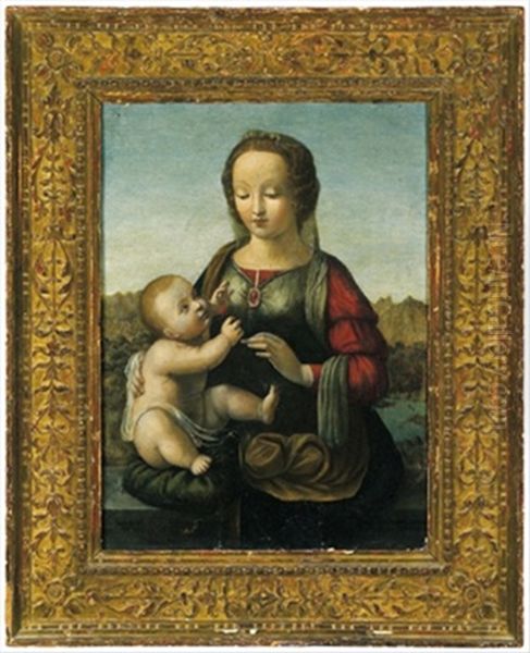 Madonna Con Bambino Oil Painting by Leonardo Da Vinci