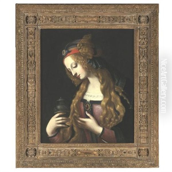 The Penitent Magdalene (circle Of Leonardo Da Vinci Or Andrea Verrocchio) Oil Painting by Leonardo Da Vinci