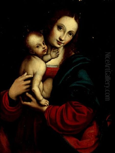 Madonna And Child With Star Halo Oil Painting by Leonardo Da Vinci