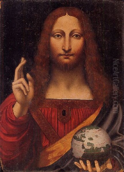 Christ As Salvator Mundi Oil Painting by Leonardo Da Vinci