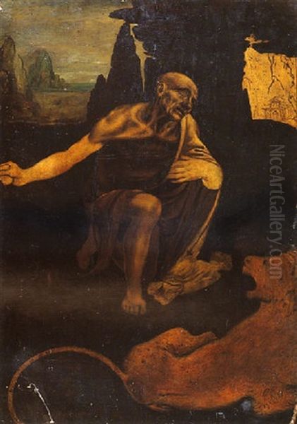 Saint Jerome Oil Painting by Leonardo Da Vinci