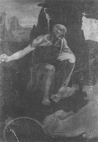 Saint Jerome Oil Painting by Leonardo Da Vinci