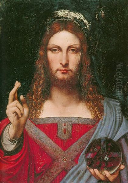 Christ As Salvator Mundi Oil Painting by Leonardo Da Vinci