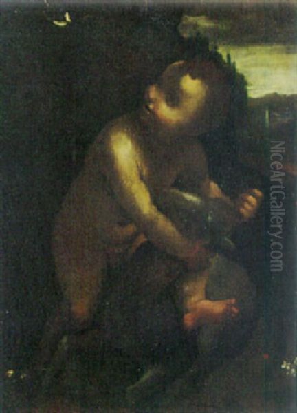 The Infant Saint John The Baptist Oil Painting by Leonardo Da Vinci