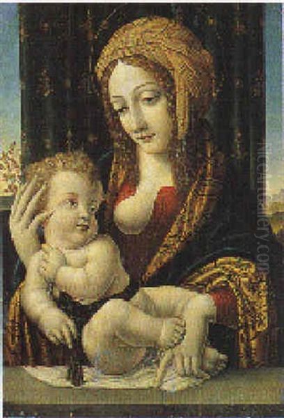 Madonna Con Bambino Oil Painting by Leonardo Da Vinci