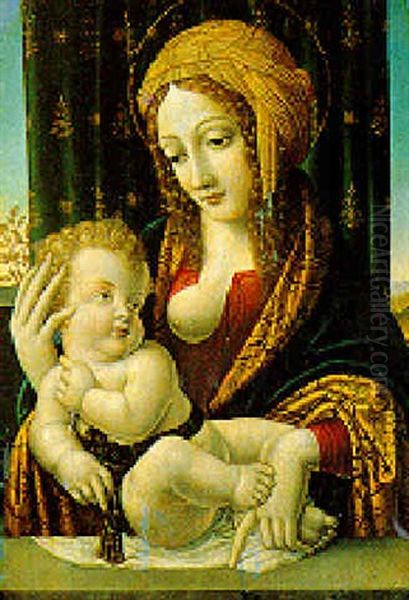 Madonna Con Bambino Oil Painting by Leonardo Da Vinci