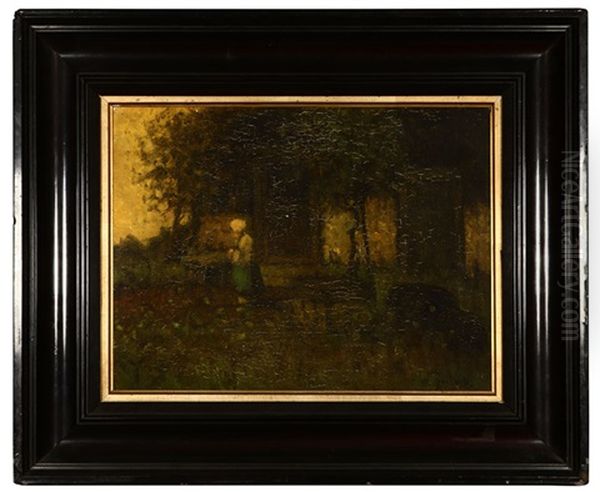 Dutch Figure Near A House In A Landscape by Henri Van Daalhoff