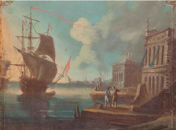 Marina Oil Painting by Paolo Maria Antoniani