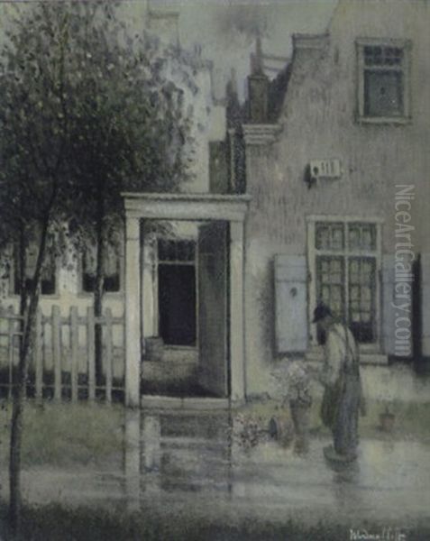 Man Voor Een Huis Oil Painting by Henri Van Daalhoff