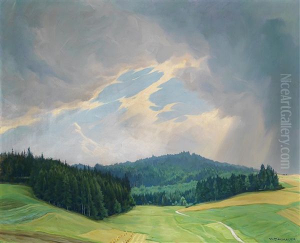 Landschaft Mit Tiefem Horizont Oil Painting by Wilhelm Dachauer