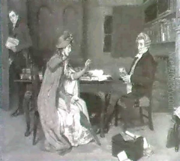 Her Lawyer Oil Painting by Frank Dadd