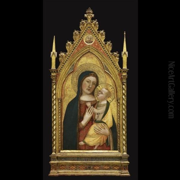 Madonna And Child (collab. W/studio) Oil Painting by Bernardo Daddi