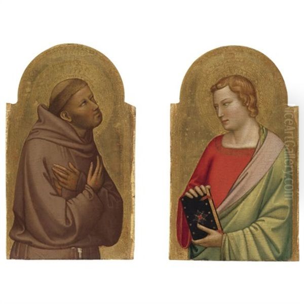 St. John The Evangelist (+ St. Francis; Pair) Oil Painting by Bernardo Daddi