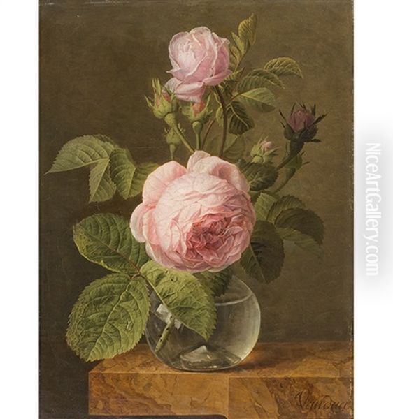 Stillleben Mit Rosen Oil Painting by Jan Frans Van Dael