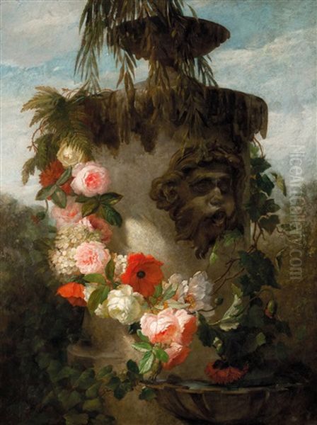 Vaso Ornamentale Con Fiori Oil Painting by Jan Frans Van Dael