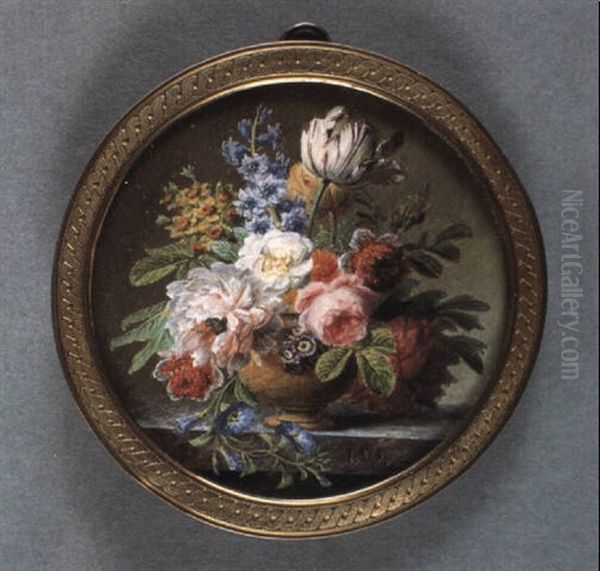 Groses Blumenbouquet In Vase Oil Painting by Jan Frans Van Dael