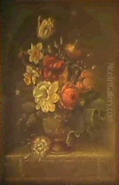 Nature Morte Aux Fleurs Dans Une Niche Oil Painting by Jan Frans Van Dael