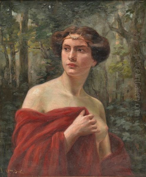 The Portrait Of A Charming Nymph Oil Painting by Louise Dael