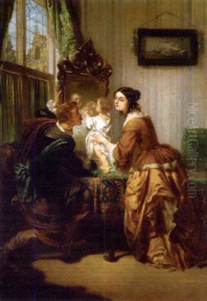 Le Miroir Oil Painting by Casimir Van Den Daele