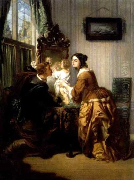 Het Spiegelbeeld Oil Painting by Casimir Van Den Daele