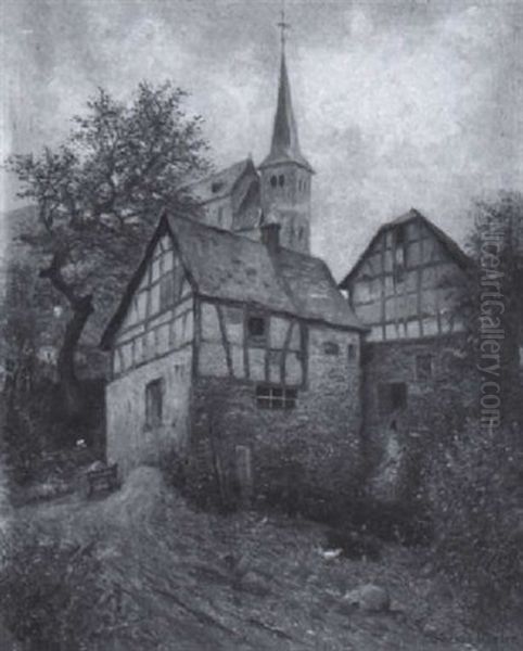 Waldbreitbach An Der Wied Oil Painting by Eduard Daelen