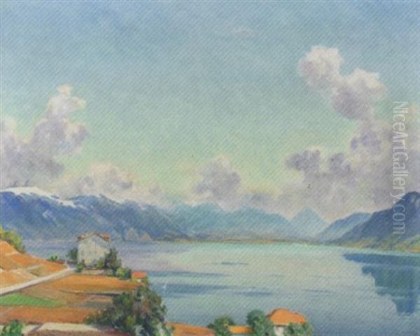 Partie Am Genfersee Oil Painting by Hans Arnold Daepp