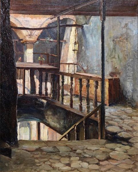 Interior Of Inn Oil Painting by Sevket Dag