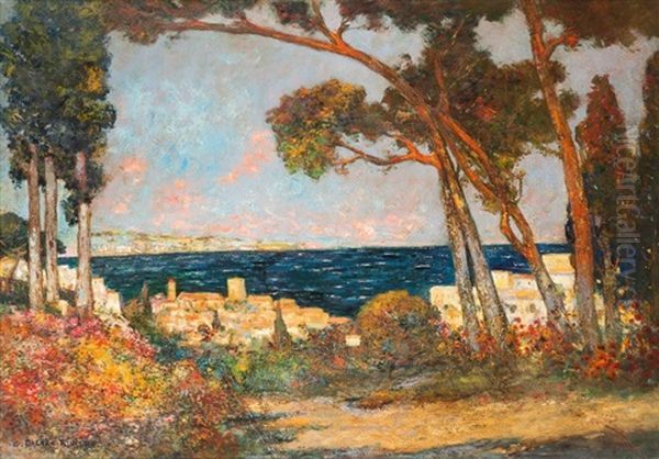 La Baie De Cannes Oil Painting by Charles Henri Gaston Dagnac-Riviere