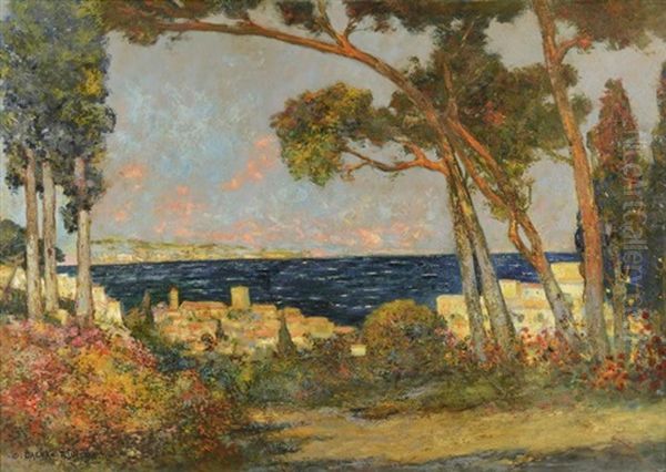 La Baie De Cannes Oil Painting by Charles Henri Gaston Dagnac-Riviere