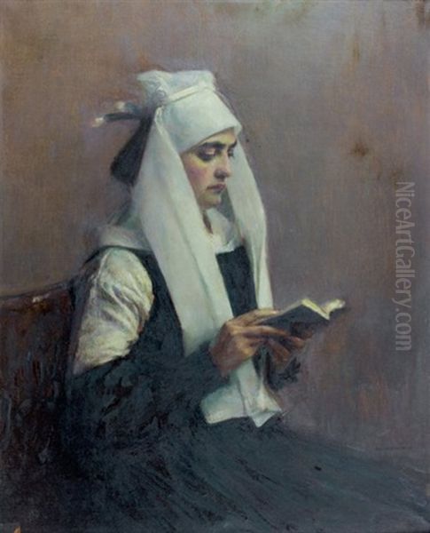 Jeune Femme Lisant Oil Painting by Pascal Adolphe Jean Dagnan-Bouveret