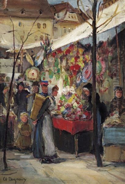 Ein Markt Oil Painting by Albert Marie (Adolphe) Dagnaux