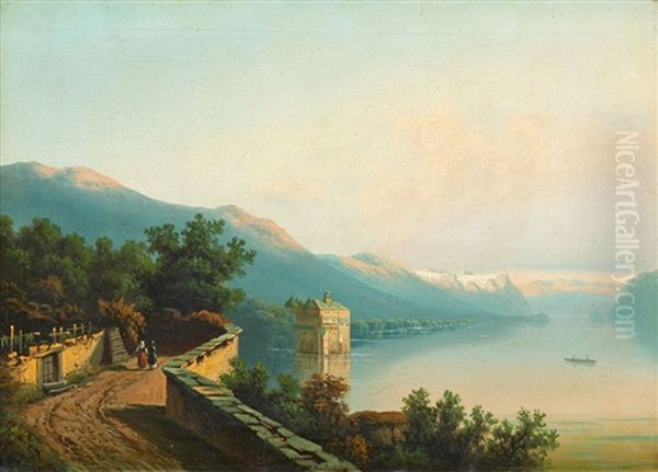 On Lake Geneva Oil Painting by Carl Dahl