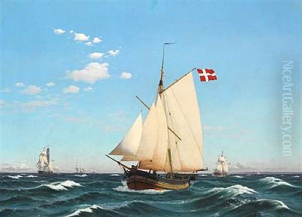 The Danish Yacht Sylphiden Oil Painting by Carl Dahl