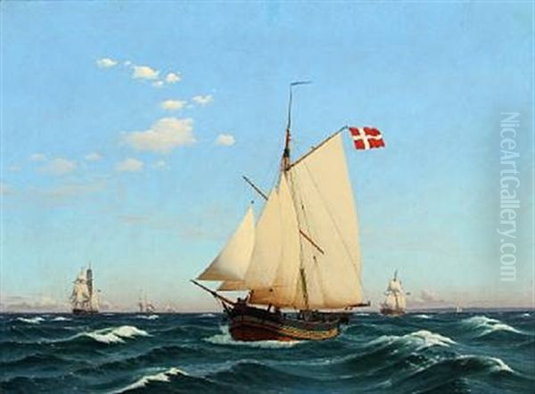 The Danish Yacht Sylphiden Oil Painting by Carl Dahl