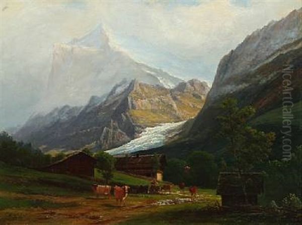 Auf Der Hochalm Oil Painting by Carl Dahl