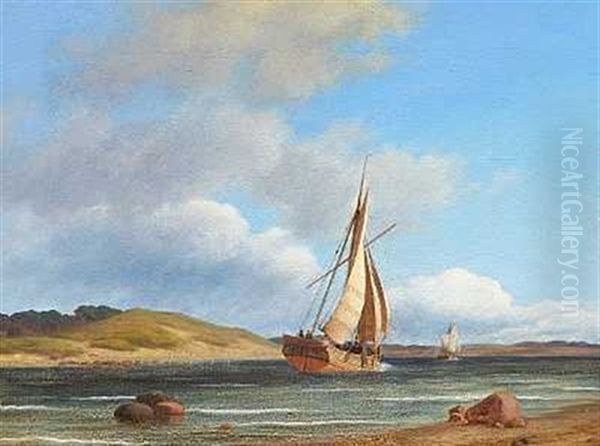 Skonnert Ved Indsejling Til Faaborg Oil Painting by Carl Dahl