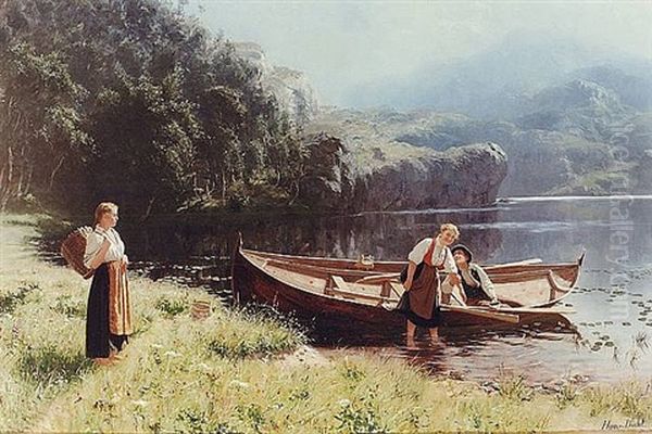 Mote I Hagen Oil Painting by Hans Dahl