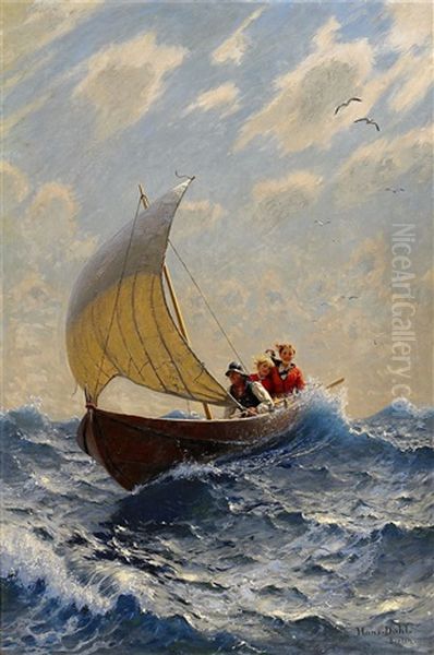 Couple In A Rowboat by Hans Dahl