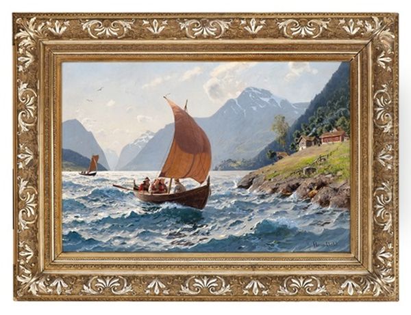 I Frisk Bris Oil Painting by Hans Dahl