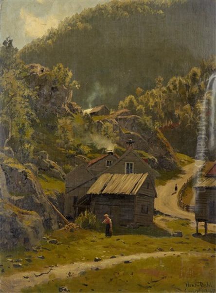 View Of Evanger Oil Painting by Hans Dahl