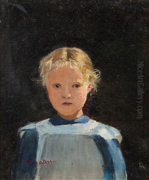 Studie Av Liten Pike (study) Oil Painting by Hans Dahl