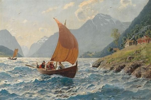 Mit Gutem Winde. Fjord An Der Westkuste Norwegens Oil Painting by Hans Dahl