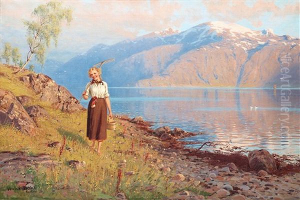 Vid Fjorden Oil Painting by Hans Dahl