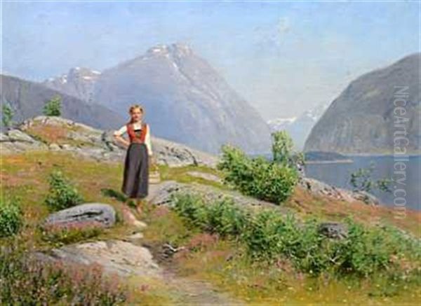 En Sommerdag Ved Balestrand I Sogn Oil Painting by Hans Dahl